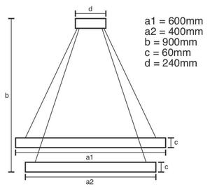 Lustră LED dimabilă pe cablu LED/135W/230V 3000-6500K + telecomandă