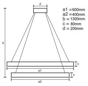 Lustră LED dimabilă pe cablu LED/80W/230V 3000-6500K + telecomandă