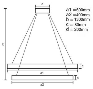 Lustră LED dimabilă pe cablu LED/140W/230V 3000-6500K + telecomandă