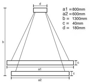 Lustră LED dimabilă pe cablu LED/100W/230V 3000-6500K + telecomandă