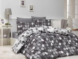 Lenjerie de pat dublu, bumbac 100% ranforce Bahar - Bunku Grey
