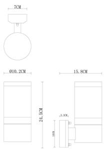 Aplică de exterior XELOO 1xE27/60W/230V IP44 Globo 32014BS