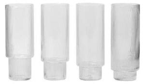 Ripple Long Drink Glasses Set of 4 Clear - Ferm Living