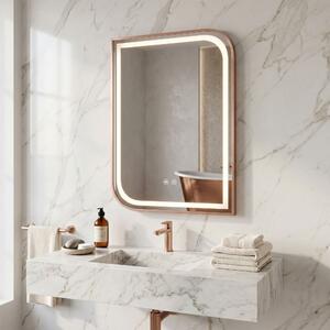 Oglindă LED ZONE 80x60 BRUSH ROSE GOLD