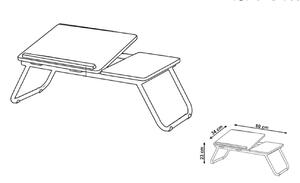 Masa pentru laptop din MDF si metal Ben-19 Nuc inchis, L60xl34xH23 cm