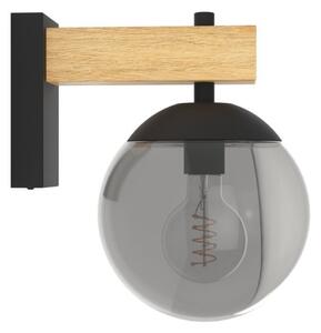 Aplică de exterior BUFALATA 1xE27/40W/230V negru/lemn IP44 Eglo 900671