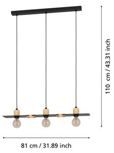 Lustră pe cablu BRAMERTON 3xE27/40W/230V Eglo 43752