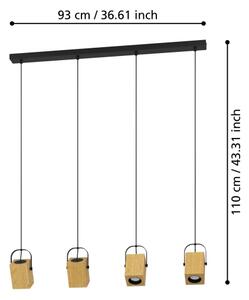 Lustră LED pe cablu AYLES 4xGU10/3W/230V Eglo 43748
