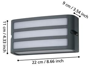 Aplică de exterior CAMARDA 1xLED/40W/230V antracit IP54 Eglo 900811