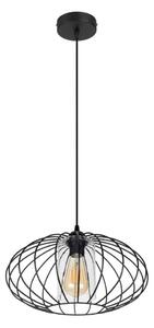 Lustră pe cablu CORRINI 1xE27/60W/230V d. 34 cm negru/transparent