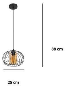 Lustră pe cablu CORRINI 1xE27/60W/230V d. 25 cm negru/bej