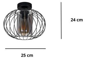 Lustră aplicată CORRINI 1xE27/60W/230V d. 25 cm negru/gri