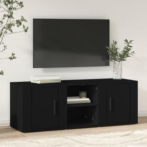 Comodă TV, negru, 100x31,5x35 cm, lemn prelucrat