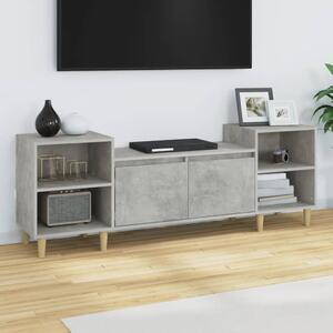 Comodă TV, gri beton, 160x35x55 cm, lemn prelucrat