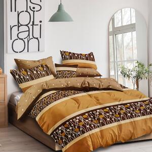 Lenjerie de pat din bumbac Culoare maro, HARDY + fata de perna 40 x 50 cm gratuit