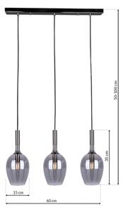 Lustră pe cablu LUGANO 3xE14/40W/230V gri