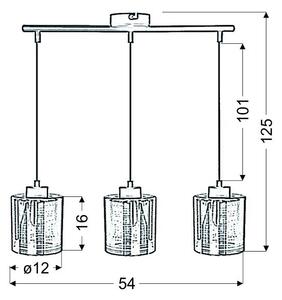 Lustră pe cablu COX 3xE27/60W/230V auriu