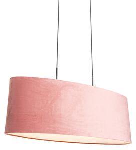 Lampă suspendată modernă neagră cu abajur roz 2 lumini - Tanbor