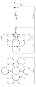 Lustră pe cablu AGAPE 10xE14/28W/230V auriu Redo 01-2940