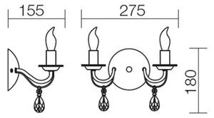 Lampă de perete FABIOLA 2xE14/28W/230V Redo 02-710