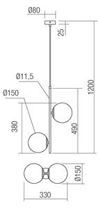 Lustră pe cablu NIVA 2xE14/28W/230V Redo 01-2625