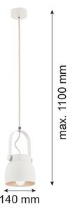 Lustră pe cablu LOGAN 1xE27/15W/230V d. 14 cm alb Argon 8290