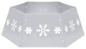 Fustă brad de Crăciun, argintiu și alb, Ø68x25 cm