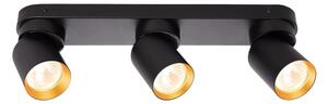 Spot ANDY 3xGU10/8W/230V negru/auriu