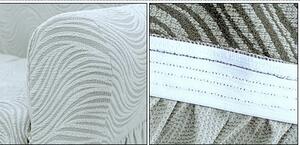 Set huse elastice pentru canapea 3 Locuri si 2 fotolii, cu volanas, model Jacquard Alb in dungi