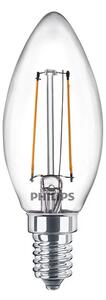Bec LED 2W Glass Candle (250lm) E14 - Philips