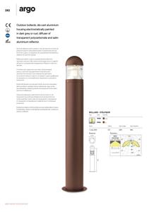 Redo 9945 - Lampadar exterior ARGO 1xE27/42W/230V IP54