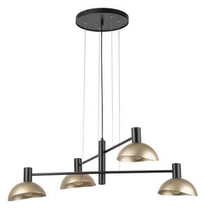Lustră pe cablu ARTIS 4xE14/40W/230V negru/auriu