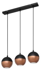 Lustră LED pe cablu MIDWAY 3xGU10/4,8W/230V negru/cupru