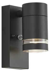 Lampă modernă de perete pentru exterior neagră IP44 cu senzor crepuscular - Ensam