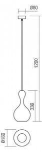Lustră pe cablu LOB 1xE27/42W/230V d. 18 cm gri Redo 01-2256