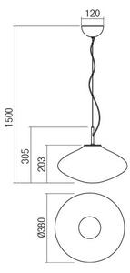 Lustră pe cablu ABSOLUTE 1xE27/42W/230V gri Redo 01-1619