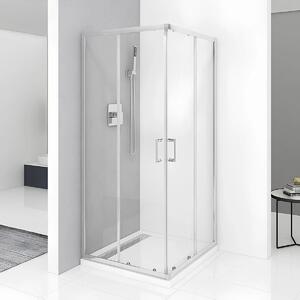 Cabina De Dus Pan 90x90cm, Sticla Securizata, Profil Aluminiu Cromat, Usi Culisante