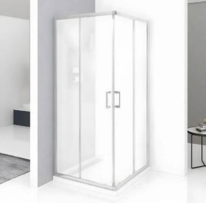 Cabina De Dus Pan 80x80cm, Sticla Securizata Mata, Profil Aluminiu Cromat, Usi Culisante