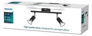 Spot LIMBALI 2xGU10/50W/230V negru Philips