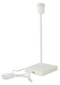 Lampă de masă cu port USB 1xE27/15W/230V, albă