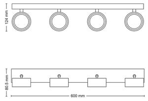 Spot LED BRACIA 4xLED/5,5W/230V alb Philips