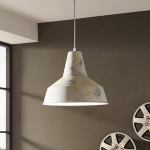 EGLO Berenice lampă suspendată cu abajur larg, reglabil, Alb, Camera de zi / sufragerie, Metal, Design industrial