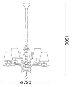 Ideal lux - Lustra cu lant 5xE14/40W/230V