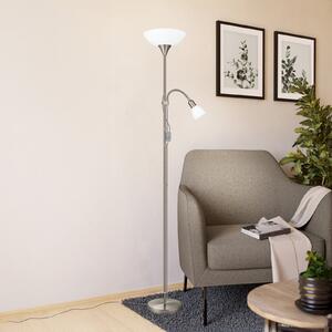 EGLO Up 2 lampadar independent cu lumină de lectură, Metalic, Camera de zi / sufragerie, Metal, Modern