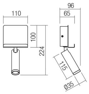 Spot LED de perete PANEL LED/3,5W/230V USB alb Redo 01-3083
