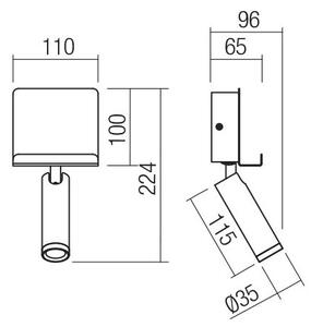 Spot LED de perete PANEL LED/3,5W/230V USB negru Redo 01-3084