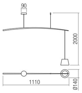 Lustră LED pe cablu LOLLI LED/6W/230V negru Redo 01-1498