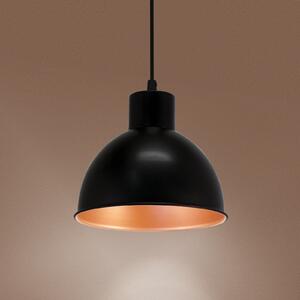 EGLO Andrin lampă suspendată neagră, interior cupru, reglabil, Negru, Camera de zi / sufragerie, Metal, Vintage