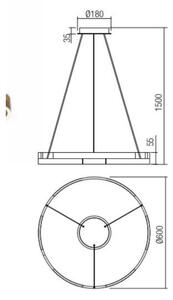 Lustră LED dimabilă pe cablu CASTLE LED/36W/230V negru Redo 01-3173