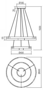 Lustră LED dimabilă pe cablu CASTLE LED/60W/230V negru Redo 01-3179